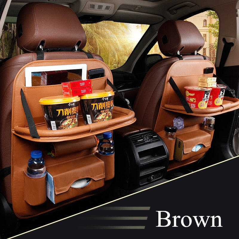 Car Seat Back Organizer with Folding Tray | ZARYVO