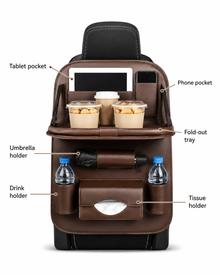 Car Seat Back Organizer with Folding Tray | ZARYVO
